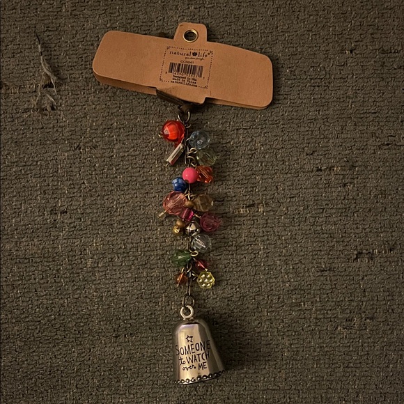 NATURAL LIFE Multicolored Beaded Car Charm with Silver Bell - Picture 2 of 2